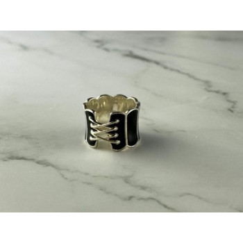 925 Sterling Silver Black Enamel 