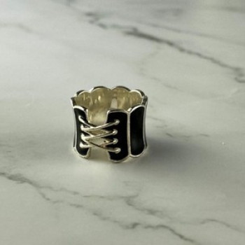 925 Sterling Silver Black Enamel 