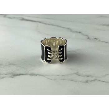 925 Sterling Silver Black Enamel 