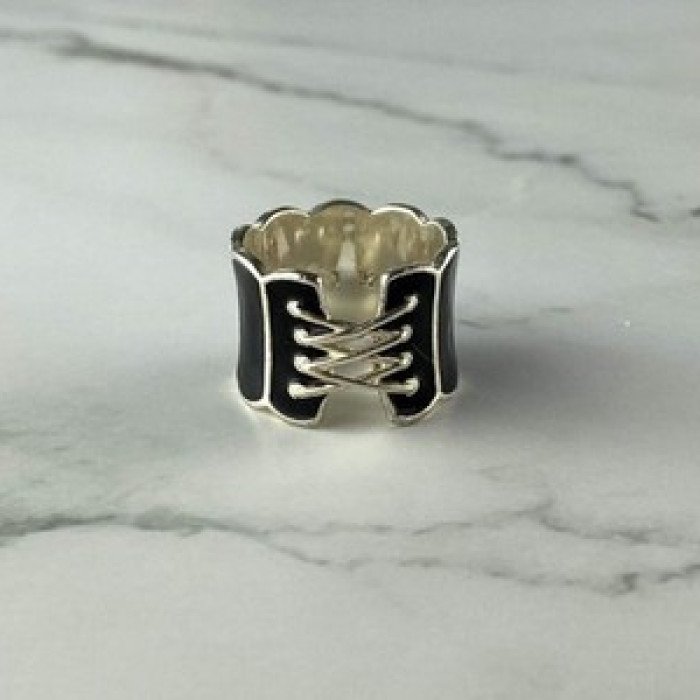 925 Sterling Silver Black Enamel 