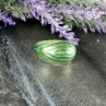 925 Sterling Silver Green Enamel Inserts Ring Size 5.5