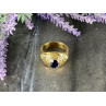 Men's 925 Sterling Silver Gold Plated Sapphire Ring Size 12.5
