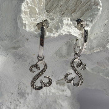 Jwbr 925 Sterling Silver Diamonds Open Heart Collection Earrings