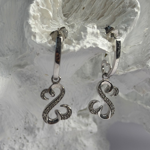 Jwbr 925 Sterling Silver Diamonds Open Heart Collection Earrings
