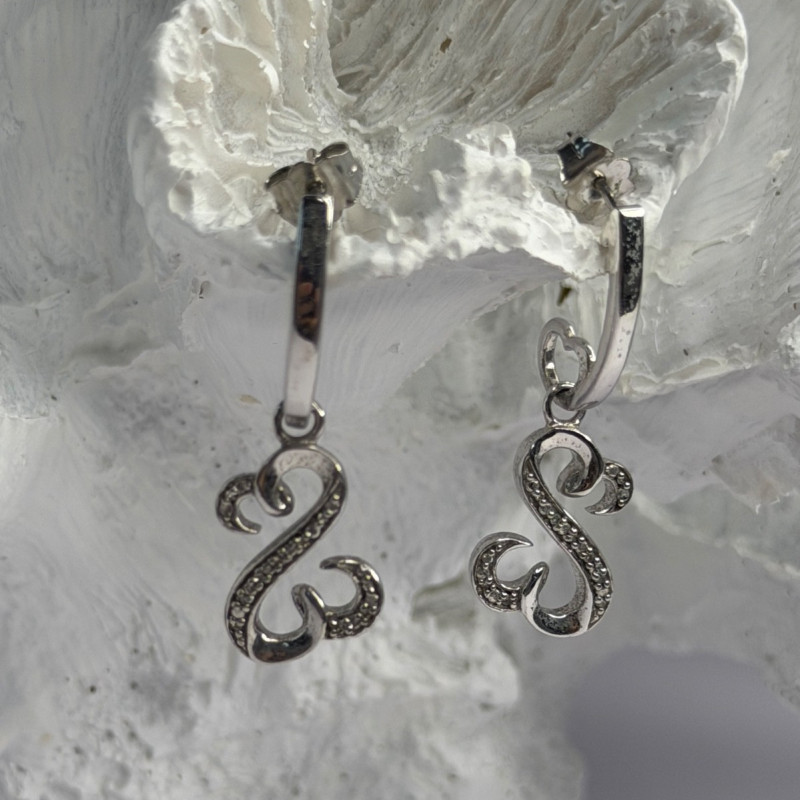 Jwbr 925 Sterling Silver Diamonds Open Heart Collection Earrings
