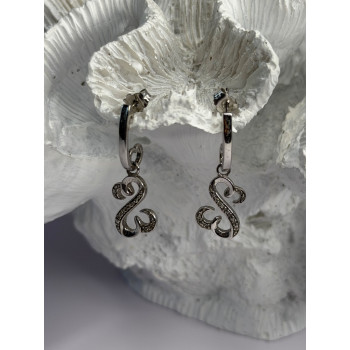 JWBR 925 Sterling Silver Diamonds Open Heart Collection Earrings