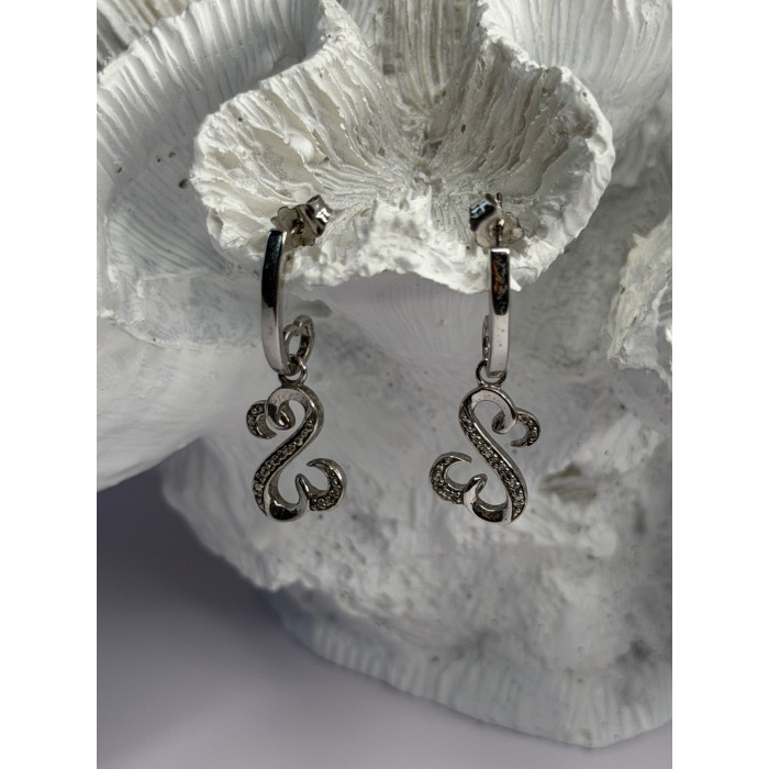 JWBR 925 Sterling Silver Diamonds Open Heart Collection Earrings