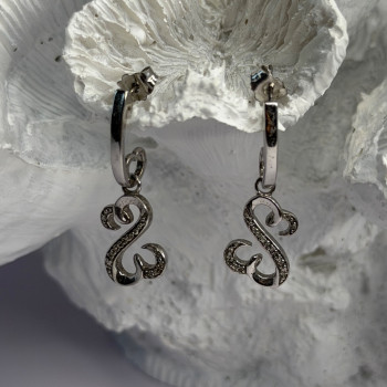 Jwbr 925 Sterling Silver Diamonds Open Heart Collection Earrings