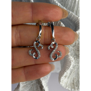JWBR 925 Sterling Silver Diamonds Open Heart Collection Earrings