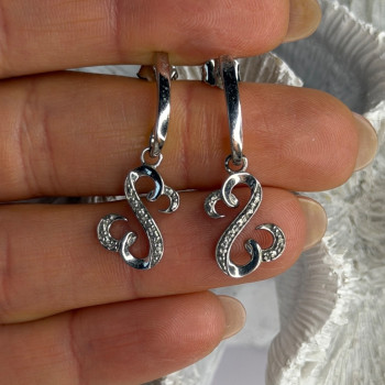 Jwbr 925 Sterling Silver Diamonds Open Heart Collection Earrings