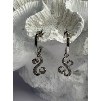 JWBR 925 Sterling Silver Diamonds Open Heart Collection Earrings