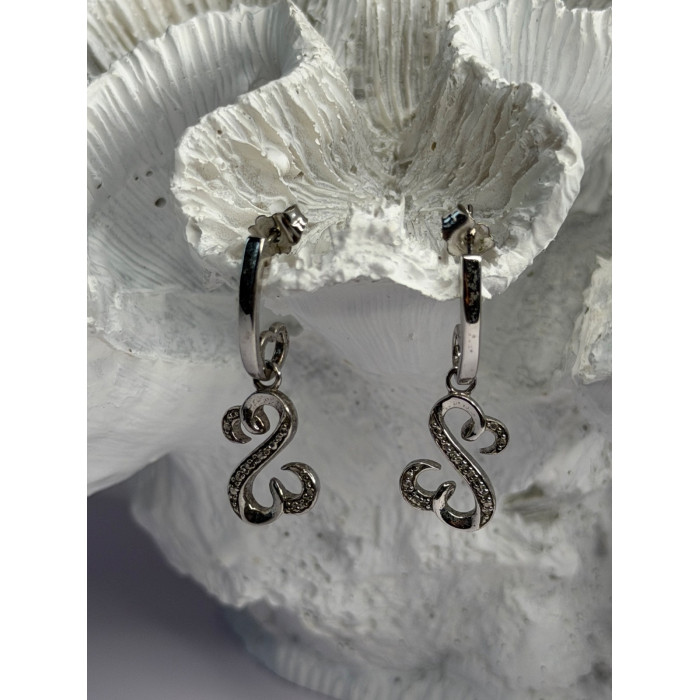 JWBR 925 Sterling Silver Diamonds Open Heart Collection Earrings