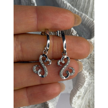 JWBR 925 Sterling Silver Diamonds Open Heart Collection Earrings