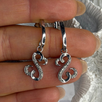 Jwbr 925 Sterling Silver Diamonds Open Heart Collection Earrings