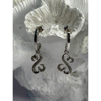 JWBR 925 Sterling Silver Diamonds Open Heart Collection Earrings