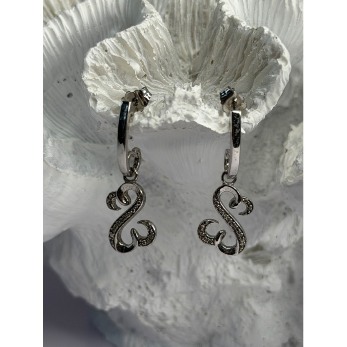 JWBR 925 Sterling Silver Diamonds Open Heart Collection Earrings