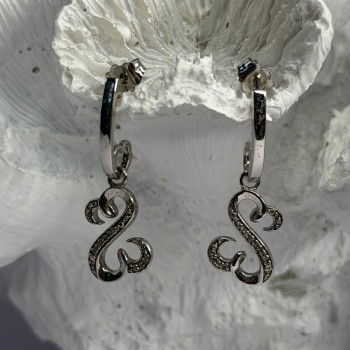 Jwbr 925 Sterling Silver Diamonds Open Heart Collection Earrings