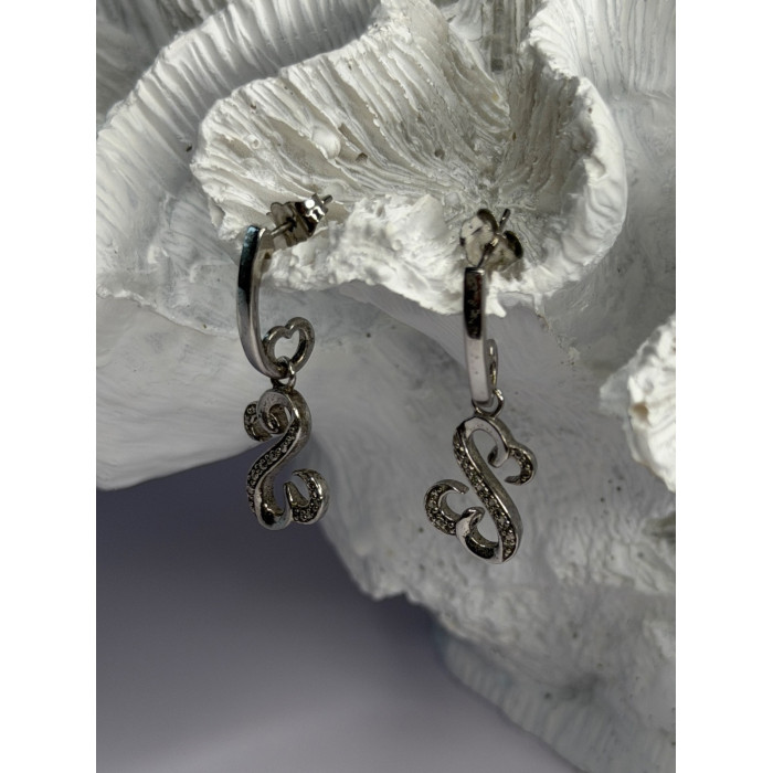 JWBR 925 Sterling Silver Diamonds Open Heart Collection Earrings
