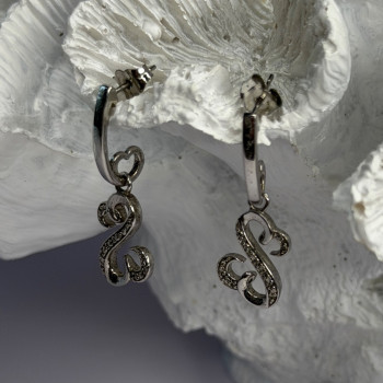 Jwbr 925 Sterling Silver Diamonds Open Heart Collection Earrings
