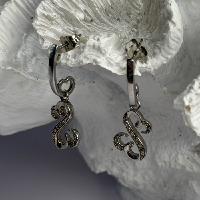 Jwbr 925 Sterling Silver Diamonds Open Heart Collection Earrings