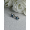 925 Sterling Silver Blue Topaz Pendant Length 0.70 Inch