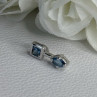 925 Sterling Silver Blue Topaz Pendant Length 0.70 Inch