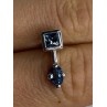 925 Sterling Silver Blue Topaz Pendant Length 0.70 Inch