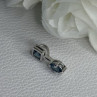 925 Sterling Silver Blue Topaz Pendant Length 0.70 Inch