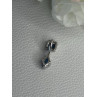 925 Sterling Silver Blue Topaz Pendant Length 0.70 Inch