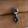 925 Sterling Silver Blue Topaz Pendant Length 0.70 Inch