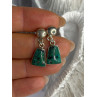 Vintage 925 Sterling Silver Chrysocolla Earrings