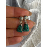 Vintage 925 Sterling Silver Chrysocolla Earrings