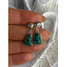 Vintage 925 Sterling Silver Chrysocolla Earrings