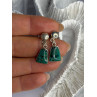 Vintage 925 Sterling Silver Chrysocolla Earrings
