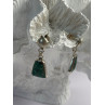Vintage 925 Sterling Silver Chrysocolla Earrings