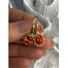 925 Sterling Silver Gold Plated Mandarine Garnet Earrings