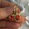 925 Sterling Silver Gold Plated Mandarine Garnet Earrings