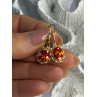 925 Sterling Silver Gold Plated Mandarine Garnet Earrings