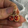 925 Sterling Silver Gold Plated Mandarine Garnet Earrings