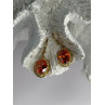 925 Sterling Silver Gold Plated Mandarine Garnet Earrings