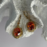 925 Sterling Silver Gold Plated Mandarine Garnet Earrings