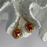 925 Sterling Silver Gold Plated Mandarine Garnet Earrings