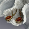 925 Sterling Silver Gold Plated Mandarine Garnet Earrings