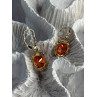 925 Sterling Silver Gold Plated Mandarine Garnet Earrings