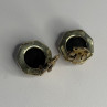 Vintage 925 Sterling Silver Black Onyx Clip-On Earrings