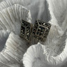 Vintage 925 Sterling Silver Marcasite Earrings