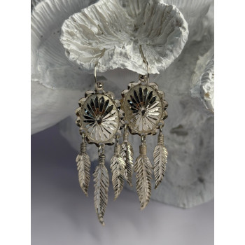 925 Sterling Silver Native American Dangle Earrings