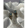 Vintage 925 Sterling Silver Blue Topaz & Marcasite Earrings