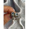 Vintage 925 Sterling Silver Blue Topaz & Marcasite Earrings