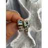 Vintage 925 Sterling Silver Blue Topaz & Marcasite Earrings